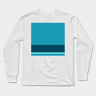 A remarkable pattern of Water, Sky Blue (Crayola), Water Blue and Midnight Green (Eagle Green) stripes. Long Sleeve T-Shirt